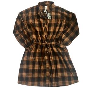 NWT Flannel Shirt Dress